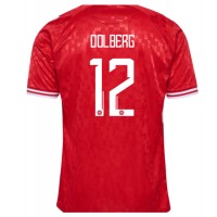 Maglia Calcio Danimarca Kasper Dolberg #12 Prima Divisa Europei 2024 Manica Corta